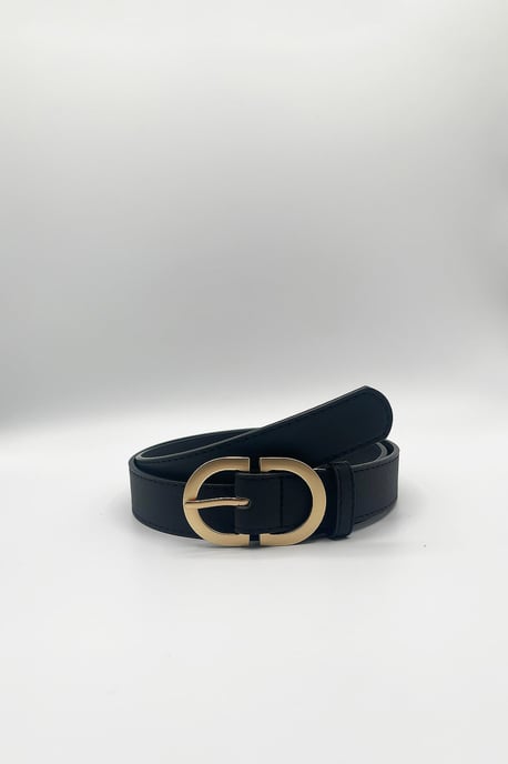 Gold Metal Buckle In Black - Image 1