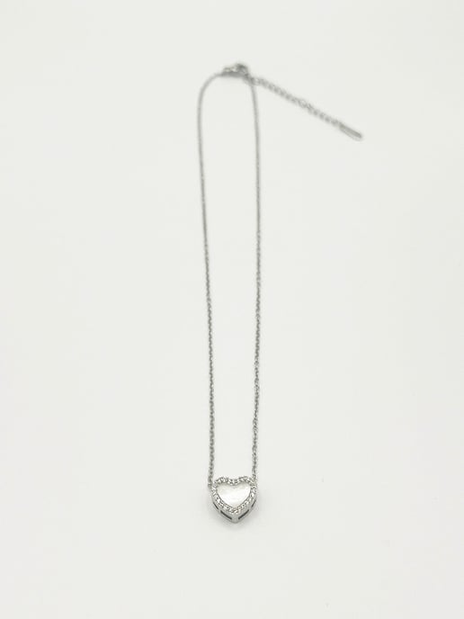 Moonstone Heart Necklace & Earrings Set In Silver - Gift Boxed - Image 6