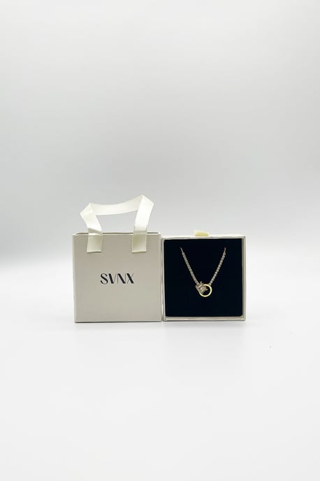 Double Ring Diamante Bracelet In Gold - Gift Boxed - Image 2
