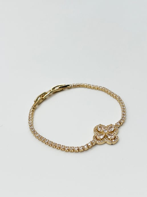 Clover Diamante Bracelet In Gold - Gift Boxed - Image 3