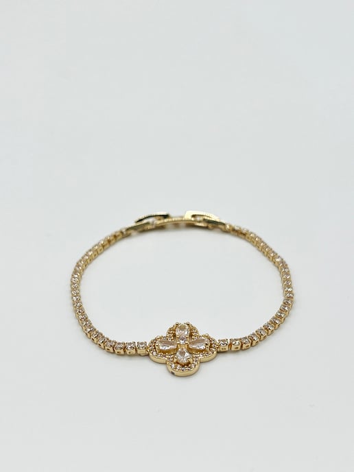 Clover Diamante Bracelet In Gold - Gift Boxed - Image 5