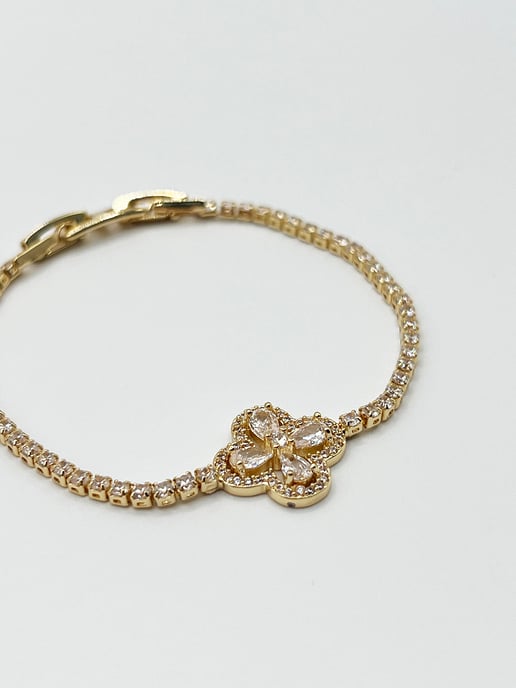 Clover Diamante Bracelet In Gold - Gift Boxed - Image 6