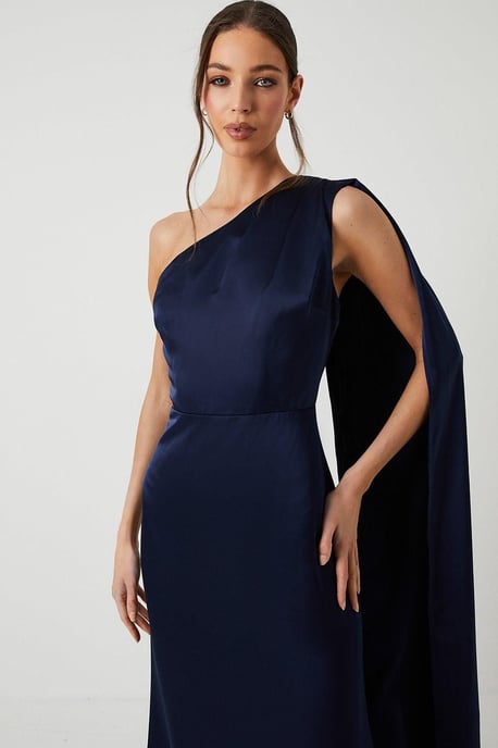 Coast Honoured Drape One Shoulder Satin Maxi Bridesmaid Dress - Image 2