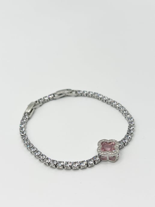 Pink Clover Diamante Bracelet - Gift Boxed - Gift Boxed - Image 3
