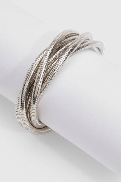 Silver Intertwined Stretch Bangle - Image 2
