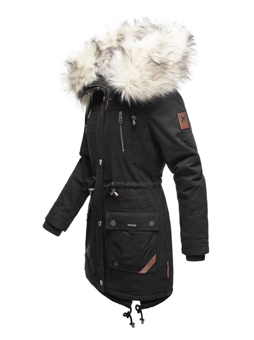 Navahoo Premium Dam Vinterjacka Honigfee – Varm Parkas med Avtagbar Fuskpäls - Image 2