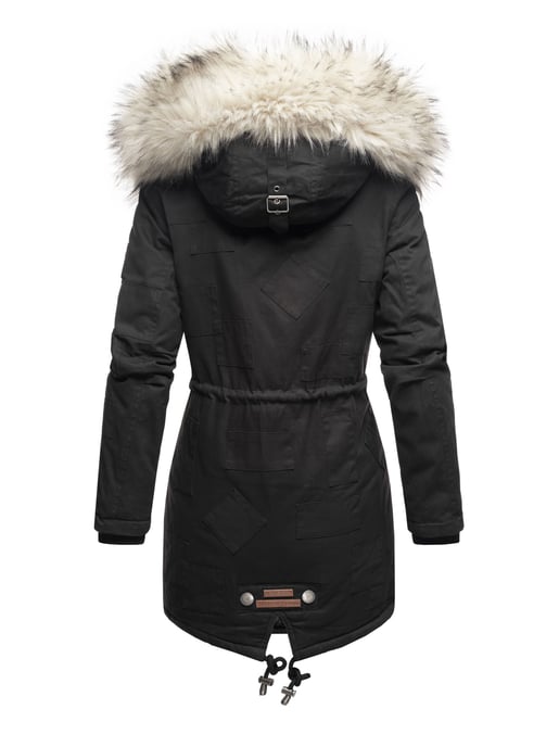 Navahoo Premium Dam Vinterjacka Honigfee – Varm Parkas med Avtagbar Fuskpäls - Image 3