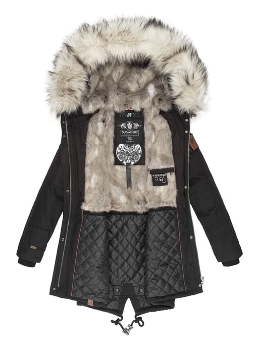 Navahoo Premium Dam Vinterjacka Honigfee – Varm Parkas med Avtagbar Fuskpäls - Image 4