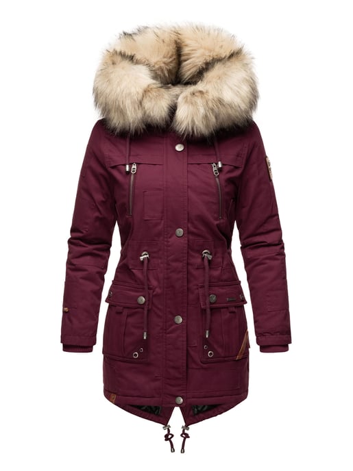 Navahoo Premium Dam Vinterjacka Honigfee – Varm Parkas med Avtagbar Fuskpäls - Image 2