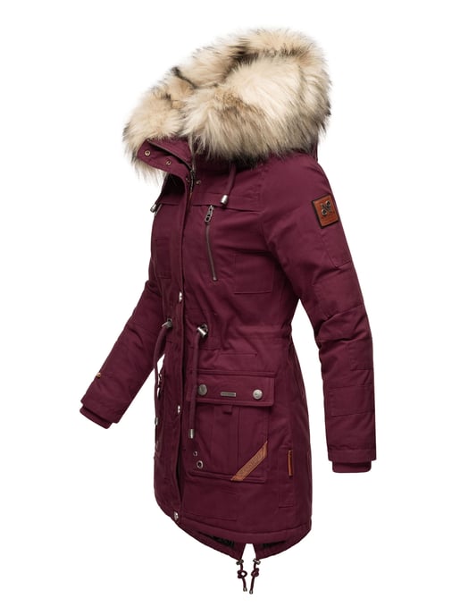 Navahoo Premium Dam Vinterjacka Honigfee – Varm Parkas med Avtagbar Fuskpäls - Image 3