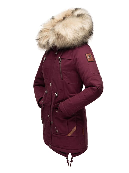 Navahoo Premium Dam Vinterjacka Honigfee – Varm Parkas med Avtagbar Fuskpäls - Image 4