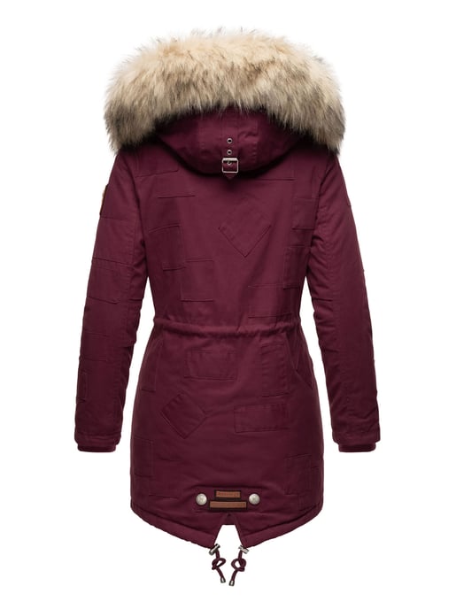 Navahoo Premium Dam Vinterjacka Honigfee – Varm Parkas med Avtagbar Fuskpäls - Image 5