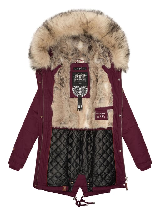 Navahoo Premium Dam Vinterjacka Honigfee – Varm Parkas med Avtagbar Fuskpäls - Image 6
