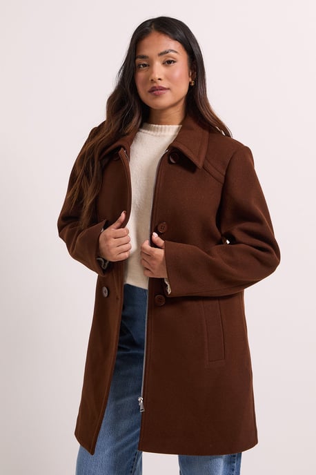 Petite Short Faux Wool Dolly Coat - Image 2