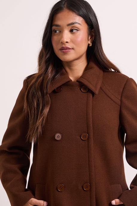 Petite Short Faux Wool Dolly Coat - Image 3