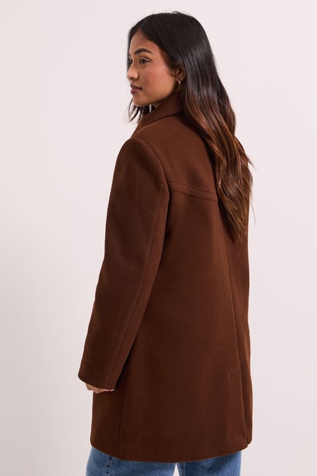 Petite Short Faux Wool Dolly Coat - Image 4
