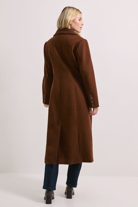 Contrast Detail Single Breasted Midi Coat - Image 3