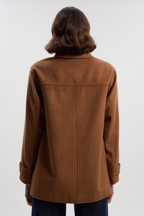 Brushed Wool Patch Pocket Tailored Medium Coat - Image 6