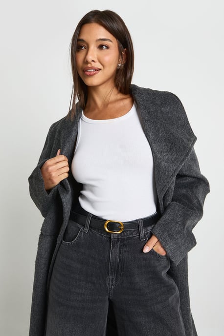 Oval Buckle Detail Belt - Image 1