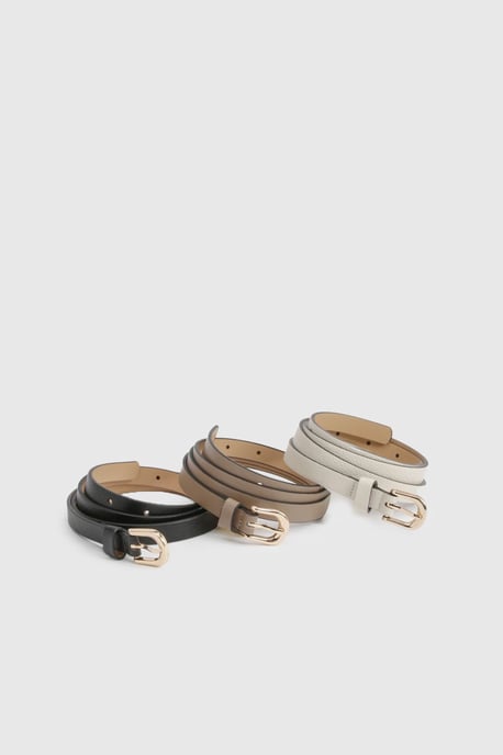 3 Pack Basic Skinny Belts - Image 2