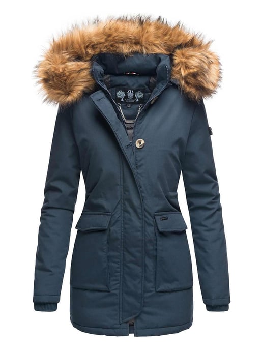 Navahoo Dames Winterjas Schneeengel Princess – Klassiek, Warm & Met Afneembare Kunstbontkraag - Image 1