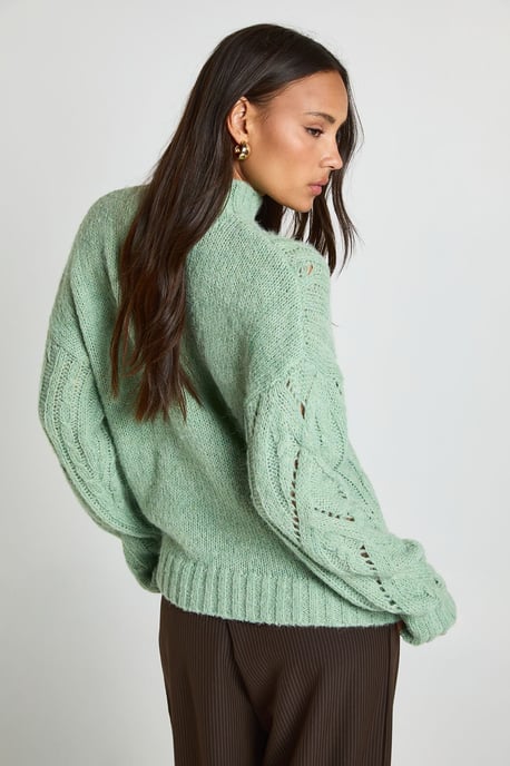 Soft Knit Cable High Neck Jumper - Image 2