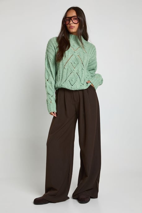 Soft Knit Cable High Neck Jumper - Image 3