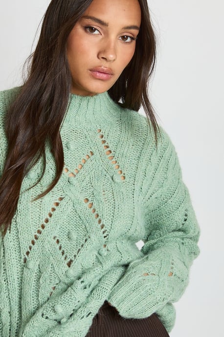 Soft Knit Cable High Neck Jumper - Image 4