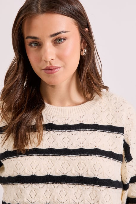 Pointelle Stripe Jumper - Image 4