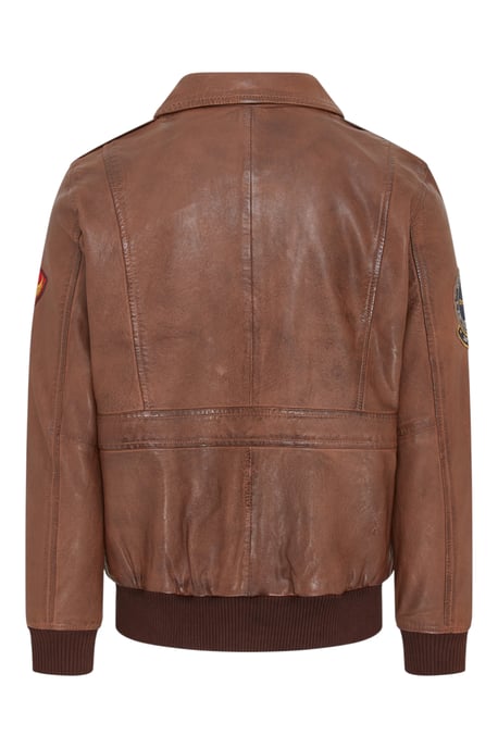 Herr Brun Läder Bomber G-1 Aviatorkragejacka - Maverick - Image 4