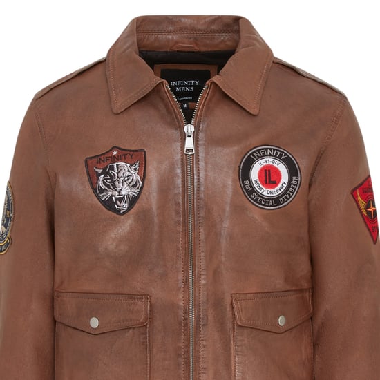 Herr Brun Läder Bomber G-1 Aviatorkragejacka - Maverick - Image 5
