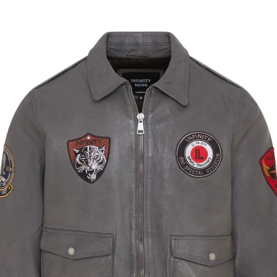 Herr Grå Läder Bomber G-1 Aviatorkragejacka - Maverick - Image 5