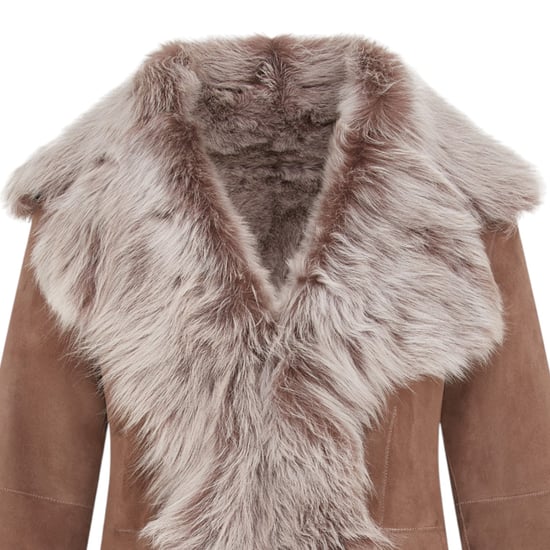 Dames Taupe Schapenvacht Toscana Shearling Suède Leren Jas - Noiré - Image 5