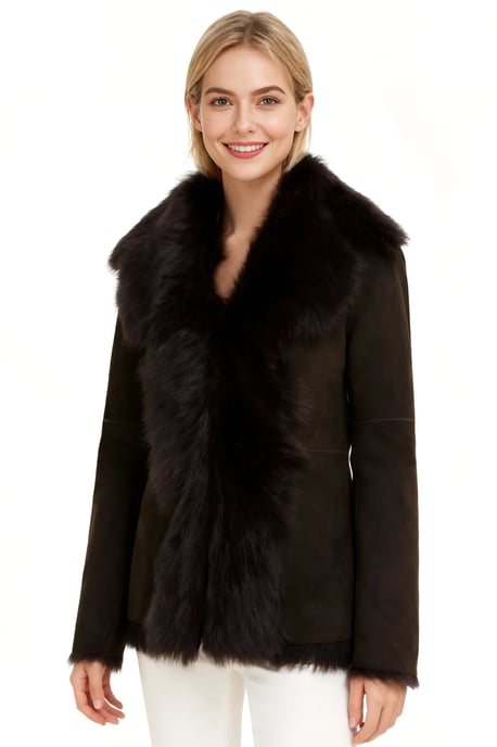 Brun Toscana Merino Shearling Mockajacka Dam - Siena - Image 1