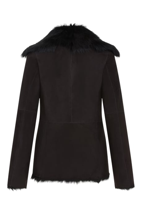 Svart Toscana Merino Shearling Mockajacka Dam i Fårskinn - Siena - Image 5