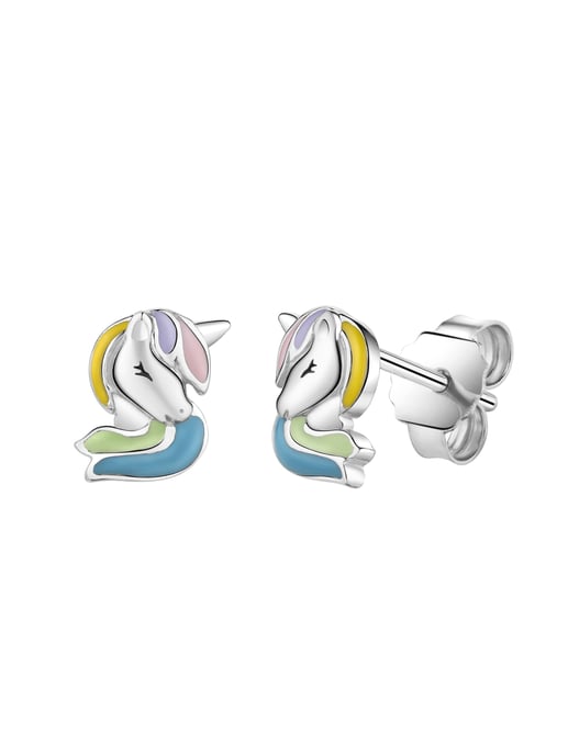Zeeme for Kids Stud earrings Silber 925 rhodiniert mit buntem Einhorn-Motiv - Image 2