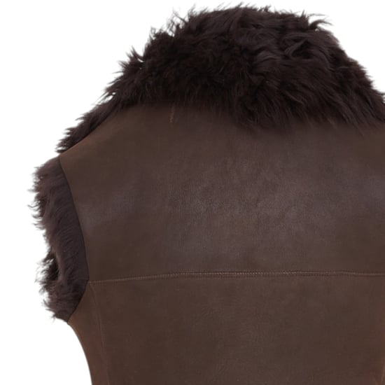 Brun Toscana Shearling Nappa Läder Fårskinnsväst Dam - Parkes - Image 6