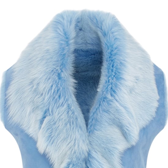 Damesblauw Toscaanse schapenvacht lang gilet-Sorocaba - Image 5