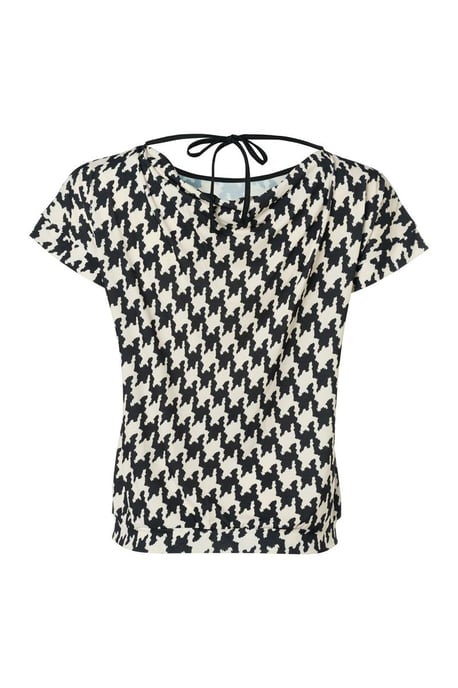 Benza Print Top Zwart / Wit - Image 3
