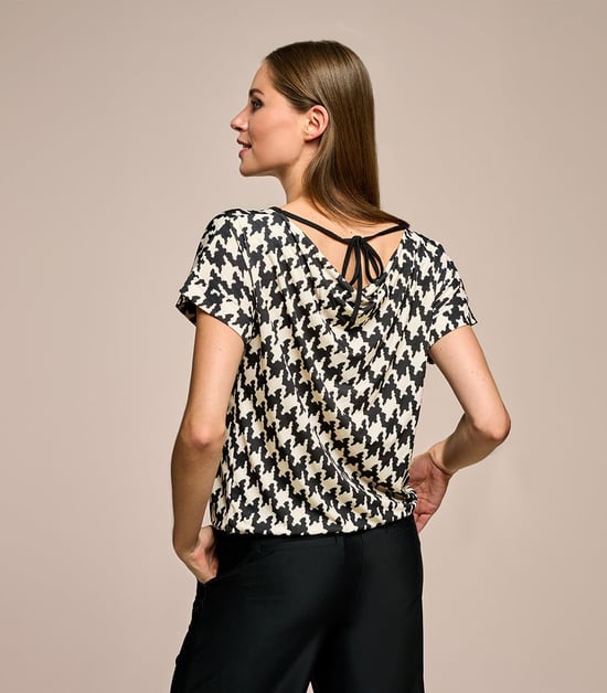 Benza Print Top Zwart / Wit - Image 5