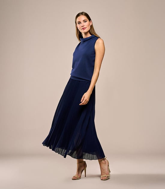 Lara Plisse Rok Navy - Image 6