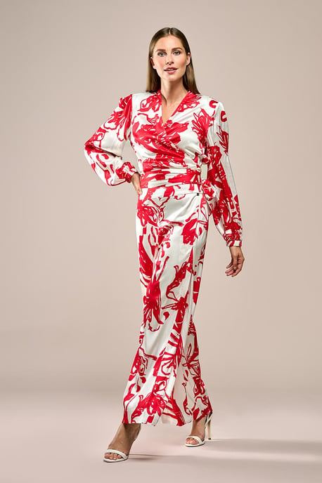 Cassandra Print Broek Rood / Wit - Image 1