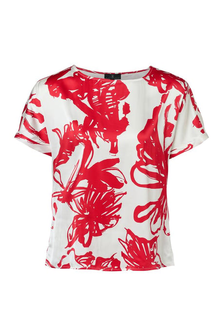 Camilla Print Top Rood / Wit - Image 2