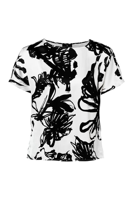 Camilla Print Top Zwart / Wit - Image 2