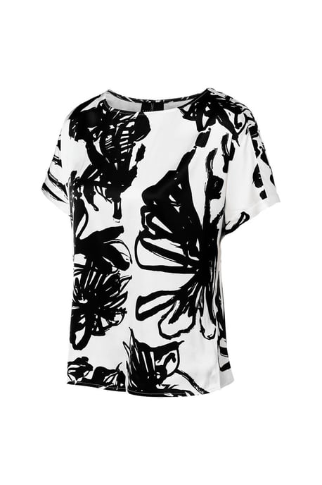 Camilla Print Top Zwart / Wit - Image 3