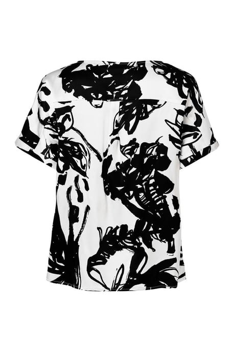 Camilla Print Top Zwart / Wit - Image 4