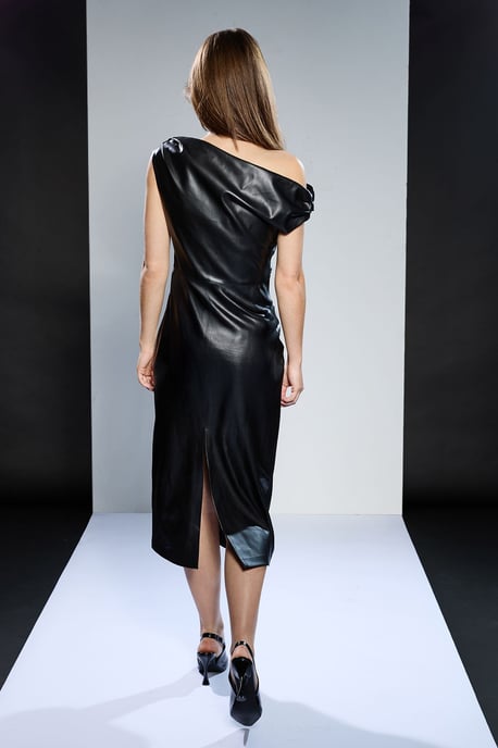 Runway 1.8.1.8 PU Off The Shoulder Dress - Image 3