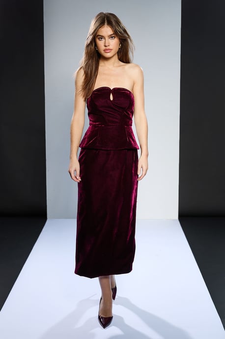 Runway 1.8.1.8 Stretch Velvet Strapless Dress - Image 1