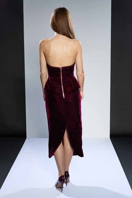 Runway 1.8.1.8 Stretch Velvet Strapless Dress - Image 3