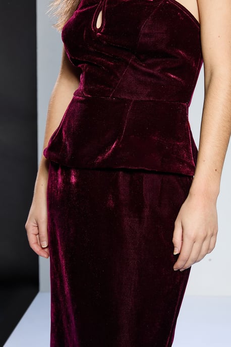 Runway 1.8.1.8 Stretch Velvet Strapless Dress - Image 4